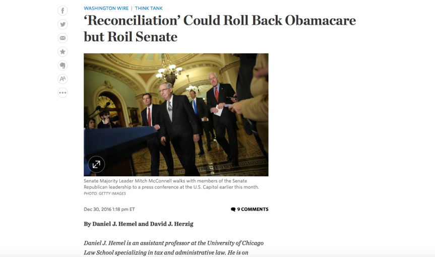 Budget Reconciliation Process and Obamacare