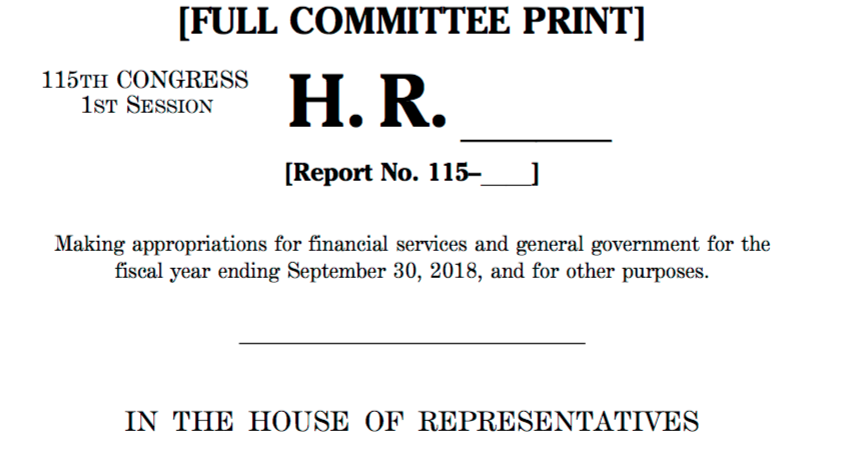 House Appropriations Bill